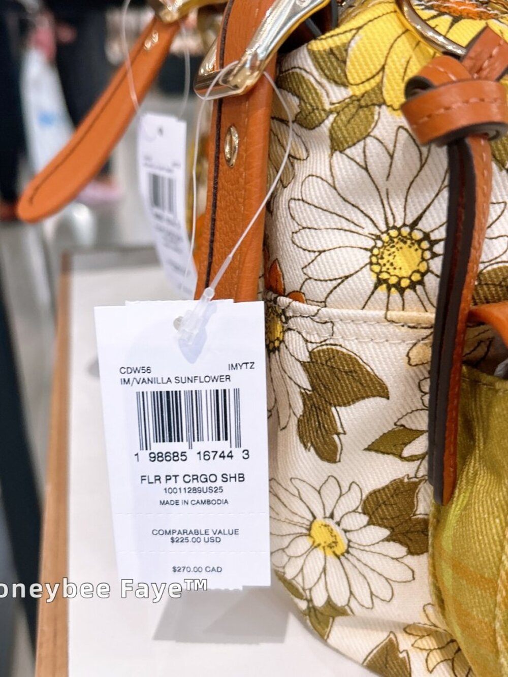 Coach Cargo Shoulder Bag With Floral Print CDW56 - Picture 3 of 10